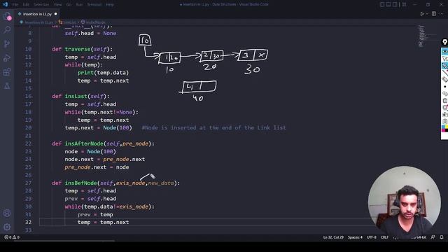 #7:- Insertion Before a Node in Linked List in Python | Data Structures in Hindi смотреть онлайн
