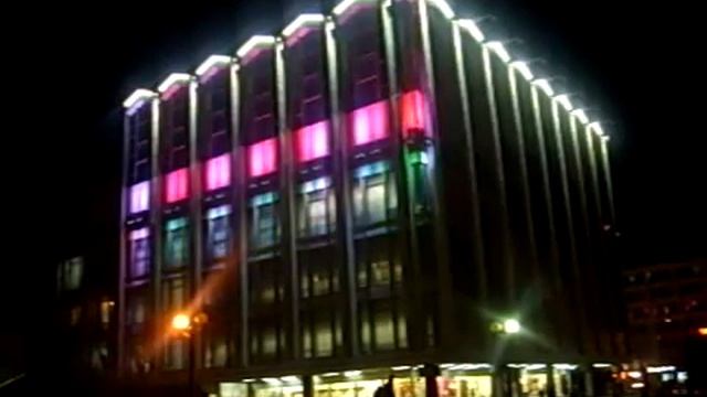 Светодиодная динамическая подсветка универмага "Беларусь" в Минске. смотреть онлайн