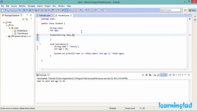 Java this Keyword with Example | Object Oriented Video Tutorial for Beginners смотреть онлайн