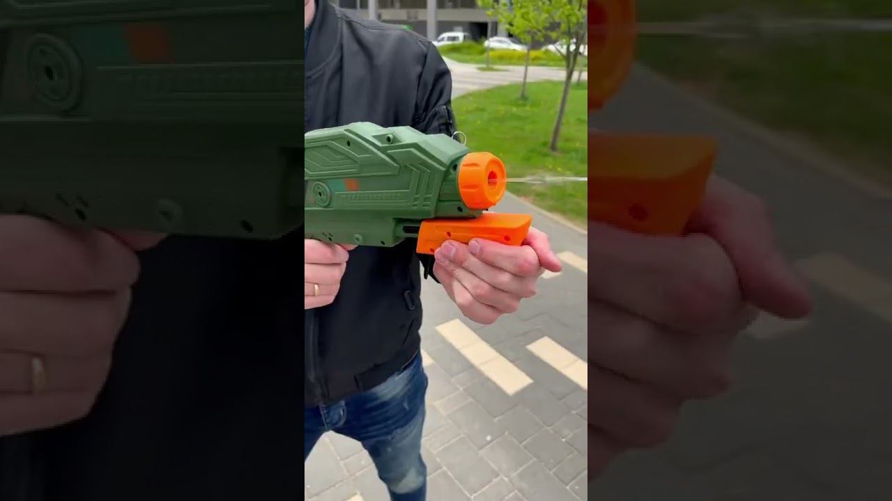 BAZUMI / Большой водный пистолет с помпой / водяное оружие с насосом игрушки смотреть онлайн