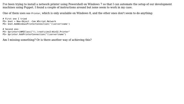 How to install a network printer on powershell? смотреть онлайн