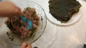 долма из замороженных виноградных листьев