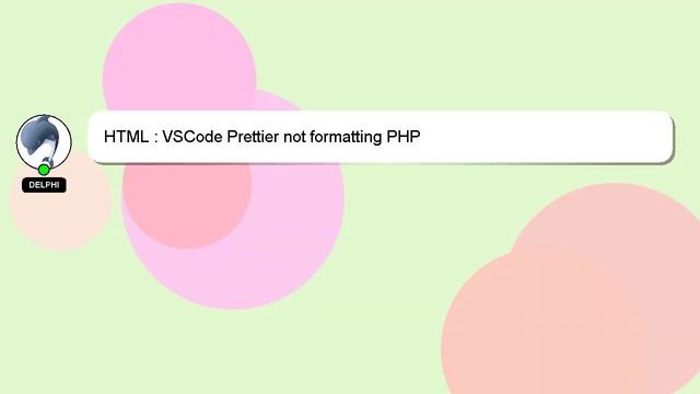 HTML : VSCode Prettier not formatting PHP смотреть онлайн