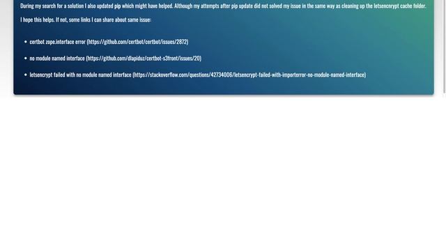 letsencrypt failed with ImportError: No module named interface смотреть онлайн