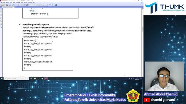 PEMROGRAMAN JAVA (Seleksi, Kondisi atau Percabangan) смотреть онлайн