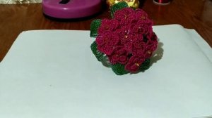 Фиалка из бисера. Подробный МК.