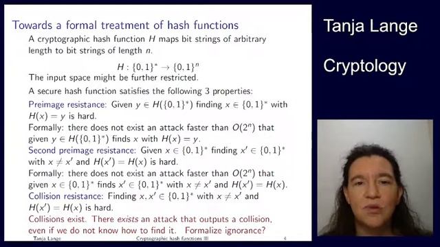 Cryptographic hash functions III - Formal security notions смотреть онлайн