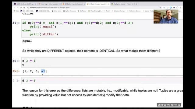 Python Quickstart Tutorial: List versus tuple смотреть онлайн