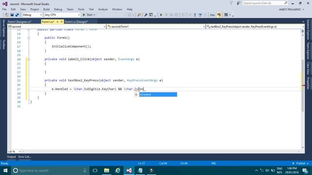 How to input only numbers in textbox C# смотреть онлайн