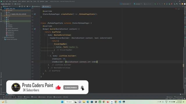 how to hide the appbar and make it appear when you scroll in flutter смотреть онлайн