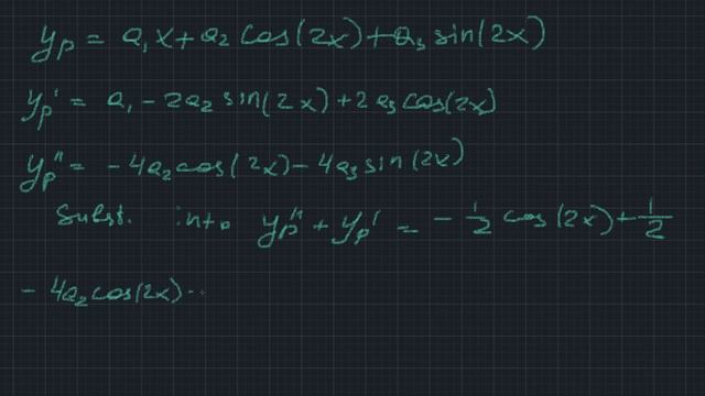 #3004 Y''+y'=sin^2(x) [Demidovich]