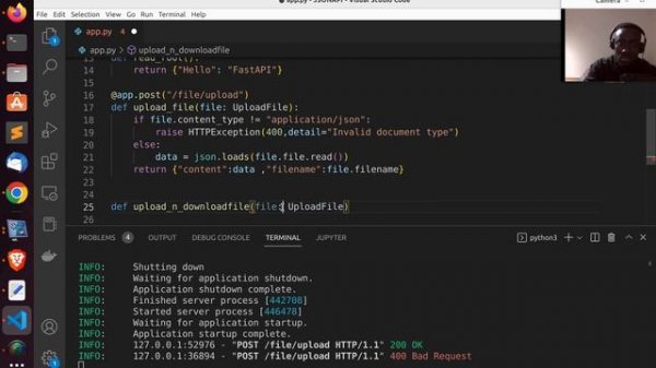 FastAPI Tutorial - Uploading File  and Downloading File From API Endpoints