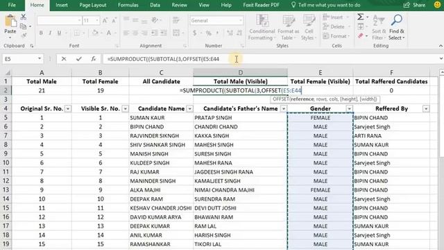COUNTIF FUNCTION IN FILTERED DATA (HINDI LANGUAGE) смотреть онлайн
