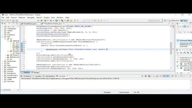 GUI mit unsichtbarem Panel in Java смотреть онлайн