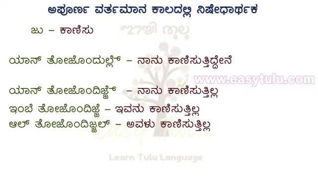 Tulu Lesson 17: Negative and Interrogative in Present Continuous Tense | ತುಳು ಪಾಠ: ೧೭ смотреть онлайн