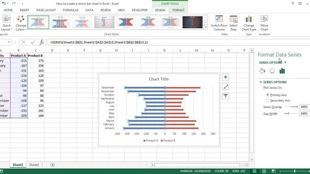 How to Create Mirror Bar Chart in Excel смотреть онлайн