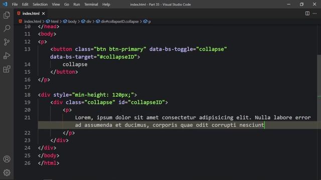 33. Bootstrap 5 Collapse Button Bangla tutorial смотреть онлайн