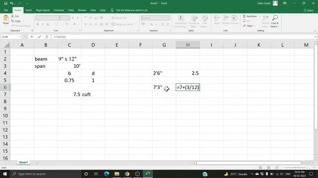 unit conversion in excel for civil engineers | Multiply feet inches in excel | convert feet to metr смотреть онлайн