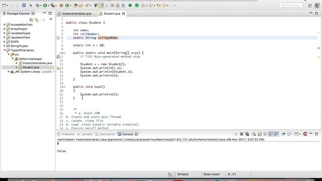 Java Static Variable смотреть онлайн