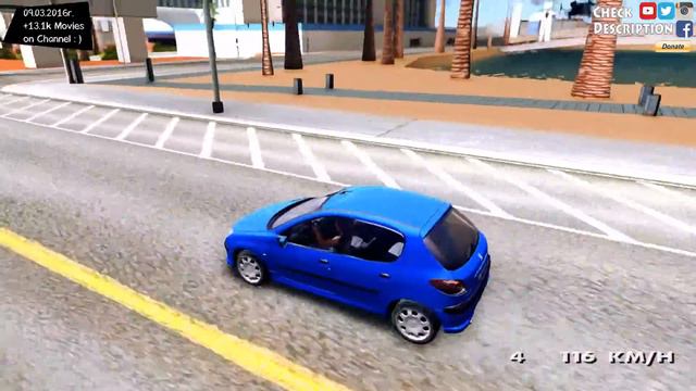GTA San Andreas - Peugeot 206 Four Door EnRoMovies _REVIEW смотреть онлайн