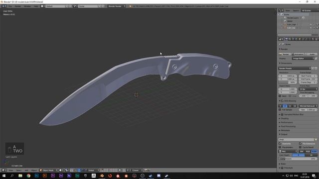 НОЖ (KUKRI) моделирование в BLENDER (part 4) смотреть онлайн