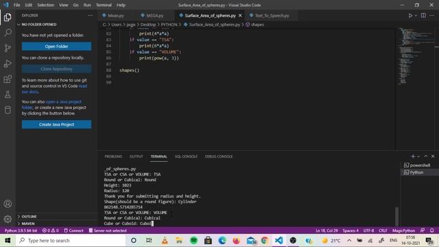 Surface And Volume Program made by Python||Upto 6 shapes смотреть онлайн