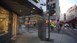 Norway, Oslo, walk from Anker Apartments to Central Station, 2X escalator, 2X elevator