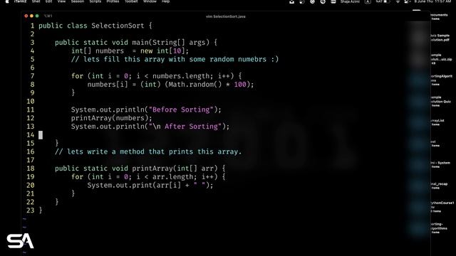 Sorting Algorithms in Java | Selection Sort | ASMR Coding смотреть онлайн