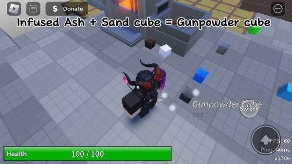 Tutorial on how to make Impact Bomb Cube in Roblox Cube Combination