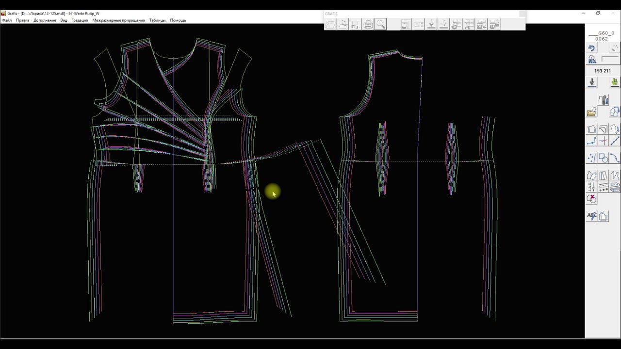 Ассиметричное платье в графис.Asymmetrical Dress In CAD Grafis.