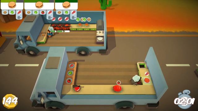 Overcooked Уровень 2-1. 3 звезды, 2 игрока. Co-op смотреть онлайн