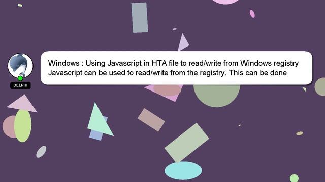 Windows : Using Javascript in HTA file to read/write from Windows registry смотреть онлайн