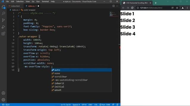 CSS Horizontal Scrolling Website | HTML & CSS смотреть онлайн
