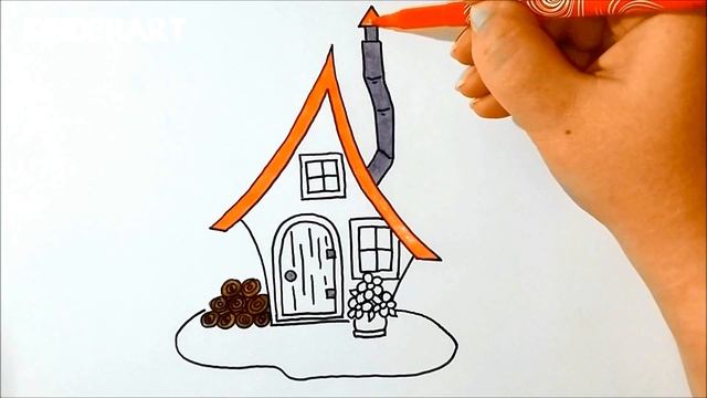 Как нарисовать дом из сказки. Рисуем с детьми | How to draw a fairy house смотреть онлайн