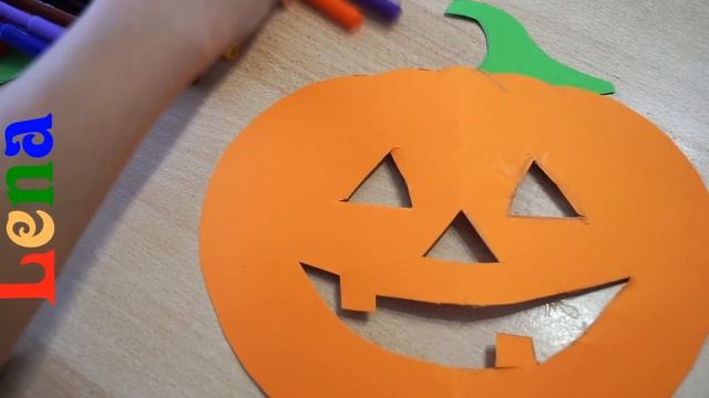 Kürbis Maske basteln mit Lena ? How to make pumpkin face mask ? как сделать маску тыквы из бумаги смотреть онлайн