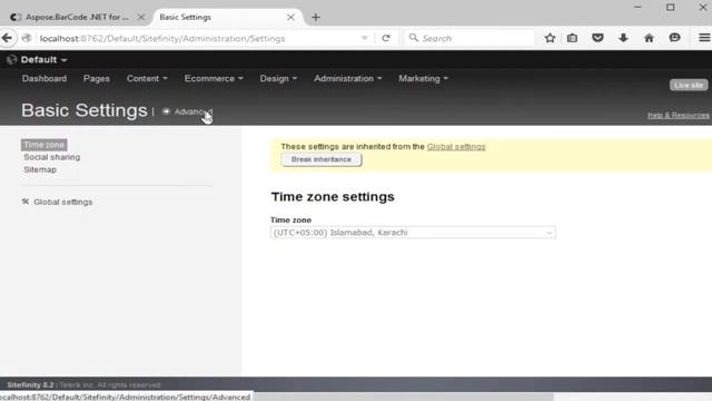Aspose.NET Barcode Generator For Sitefinity E-Commerce Products Using Aspose.BarCode For .NET