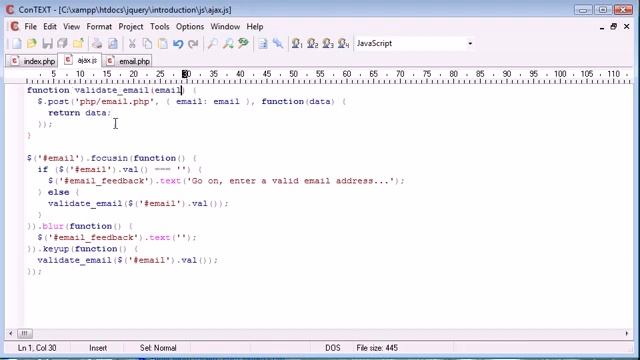 jQuery Tutorial 109 Email validation смотреть онлайн