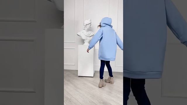 Голубое платье-толстовка на флисе смотреть онлайн