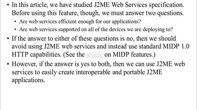 J2ME Web Services Specification смотреть онлайн