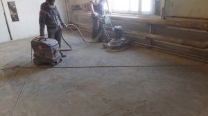 Шлифовка старого бетона с тонким полимером СО 199