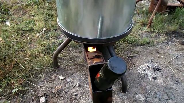 Печь на отработке с теплораспределителем. смотреть онлайн