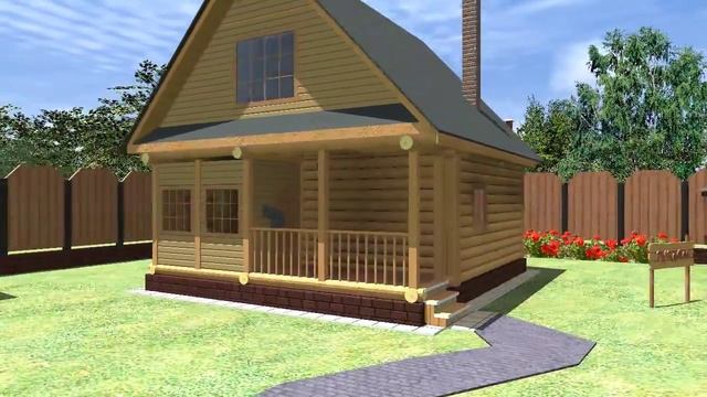 Проект дачного дома с крыльцом и верандой "Дачник-4" смотреть онлайн