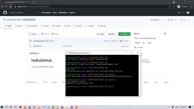 #3 How to Install and configure Git | Git basic Commands | Push code to GitHub смотреть онлайн