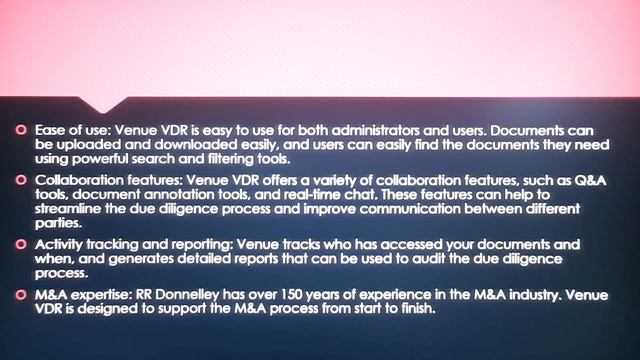 Why Choose RR Donnelley Venue Virtual Data Room смотреть онлайн