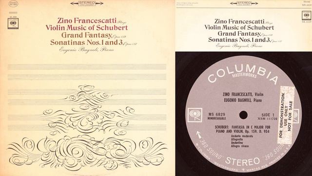 Schubert: Fantasia In C Major Op. 159, D. 934 (Zino Francescatti, Violin; Eugenio Bagnoli, Piano)