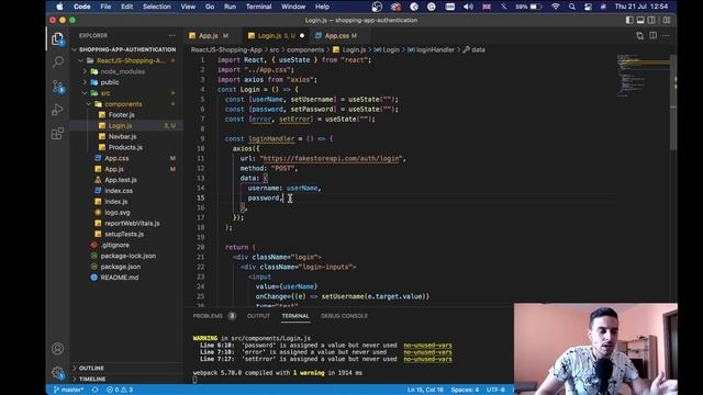 ? Shopping App ReactJS | ReactJS project | React Hooks | Axios || Fake Store API | [2] Login system смотреть онлайн