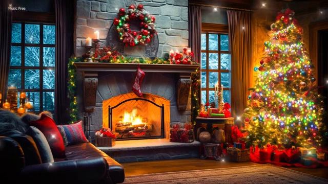 Relaxing Christmas Classic Music Cozy ? Christmas Music With Fireplace ~ Christmas Jazz Collection смотреть онлайн