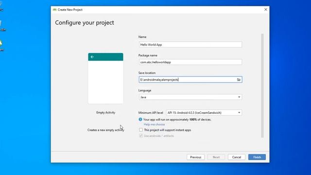 Android Java Malayalam Tutorial 2020 - 02 - Create Hello World Android App смотреть онлайн
