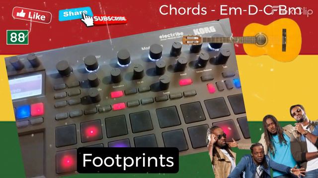 FOOTPRINTS (Chords - Em - D - C - Bm )(Korg Electribe 2) 8️⃣8️⃣ 🇯🇲 T.O.K. ♥️ 🌍 (Play-Along) смотреть онлайн