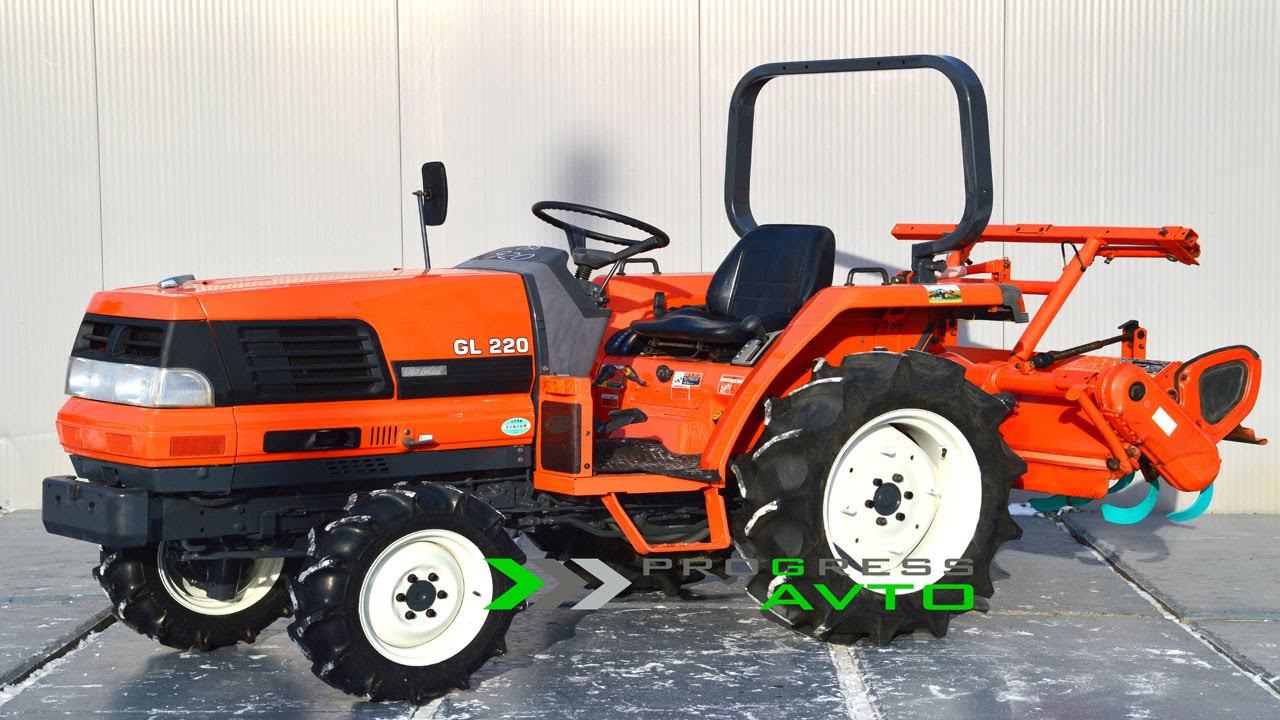 Kubota GL220 с документами трактор японский полноприводный клиренс 35 см почвенная фреза смотреть онлайн